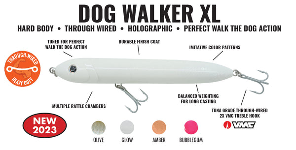 Charter Grade Dog Walker XL Tuna-Rigged: 3.5oz - 8.25inch