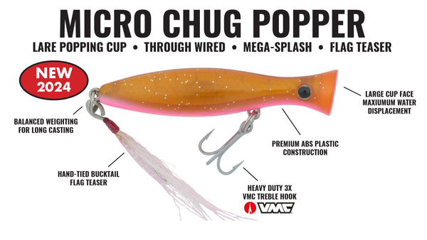 Charter Grade Micro Chug Popper: 1/2oz - 3.5inch