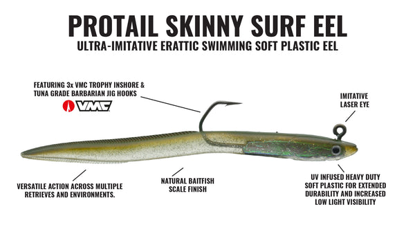 Protail Skinny Surf Eel: 9" 1.5oz